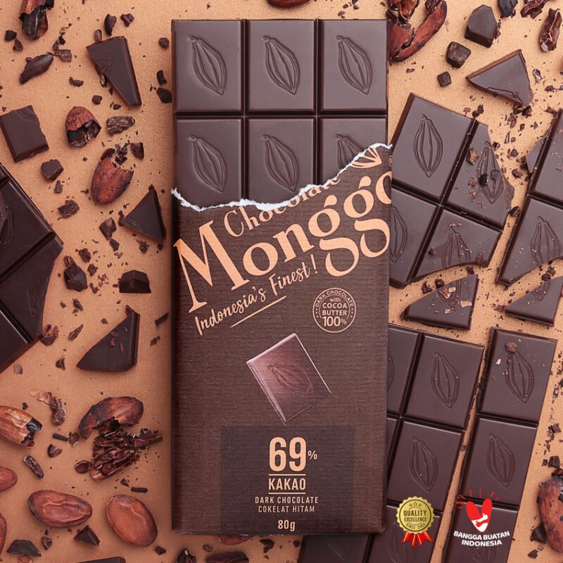 Dark chocolate tablet - monggo - dark chocolate 69% tablet (80g)