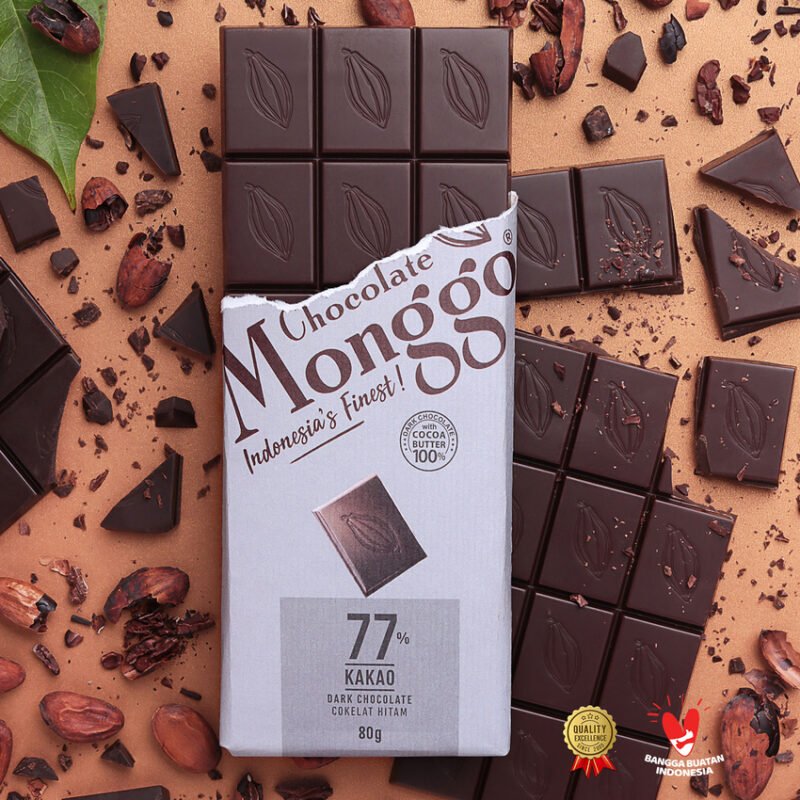 Dark chocolate tablet - monggo - dark chocolate 77% tablet (80g)