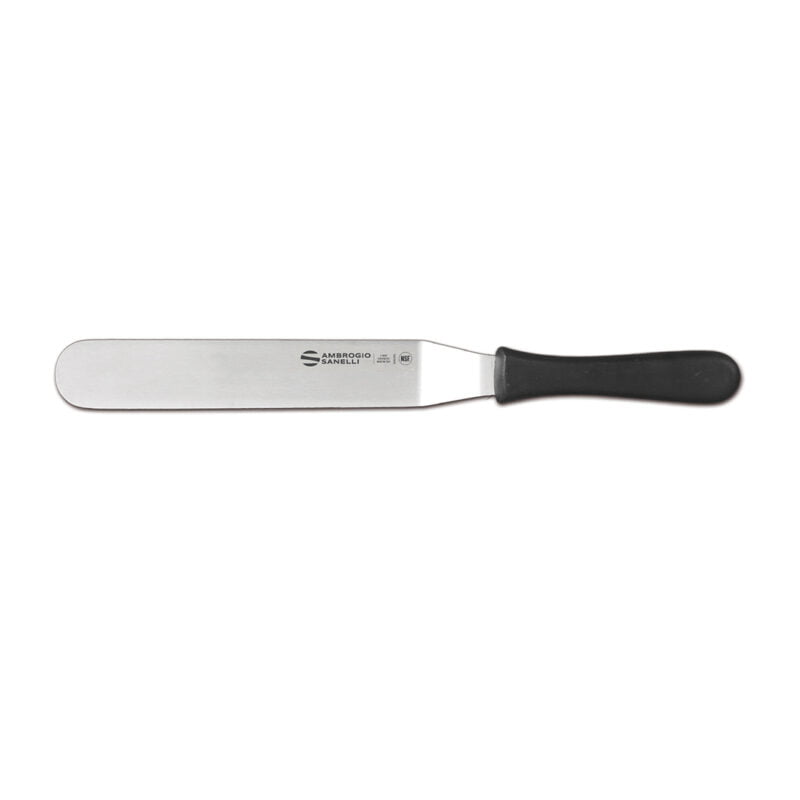 - ambrogio sanelli "angle shaped spatula" black tpe handle blade length: 26 cm
