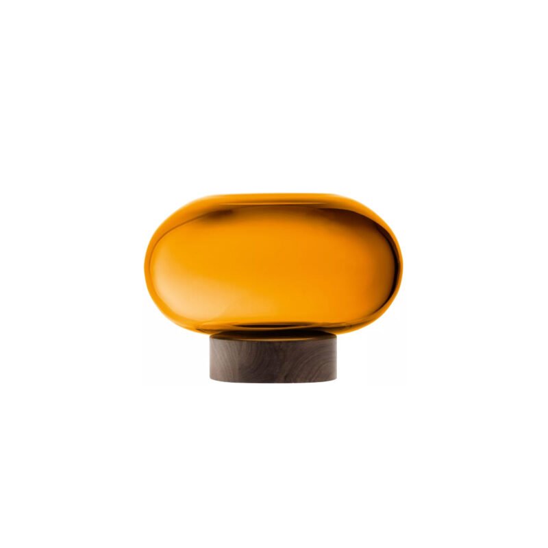- lsa "oblate vase" amber / walnut d: 28cm