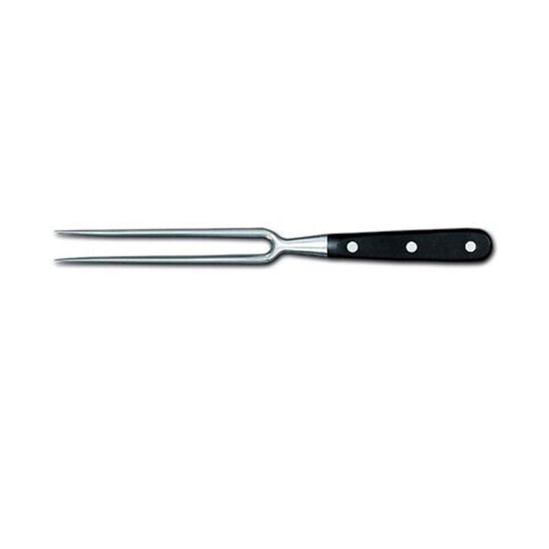 - ambrogio sanelli "kitchen fork forged" black handle blade length: 18 cm