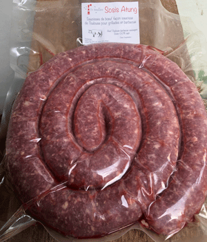 Beef sausages frozen - 1 kg atung beef sausage (1m of "toulouse style" sausage - frozen